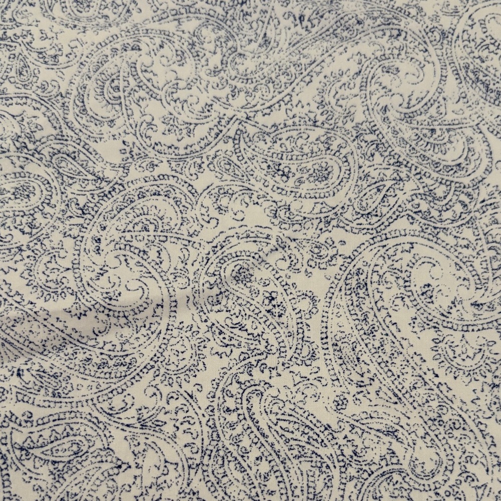 Ralph Lauren KING size, White & Navy Paisley Print  Pillow Case